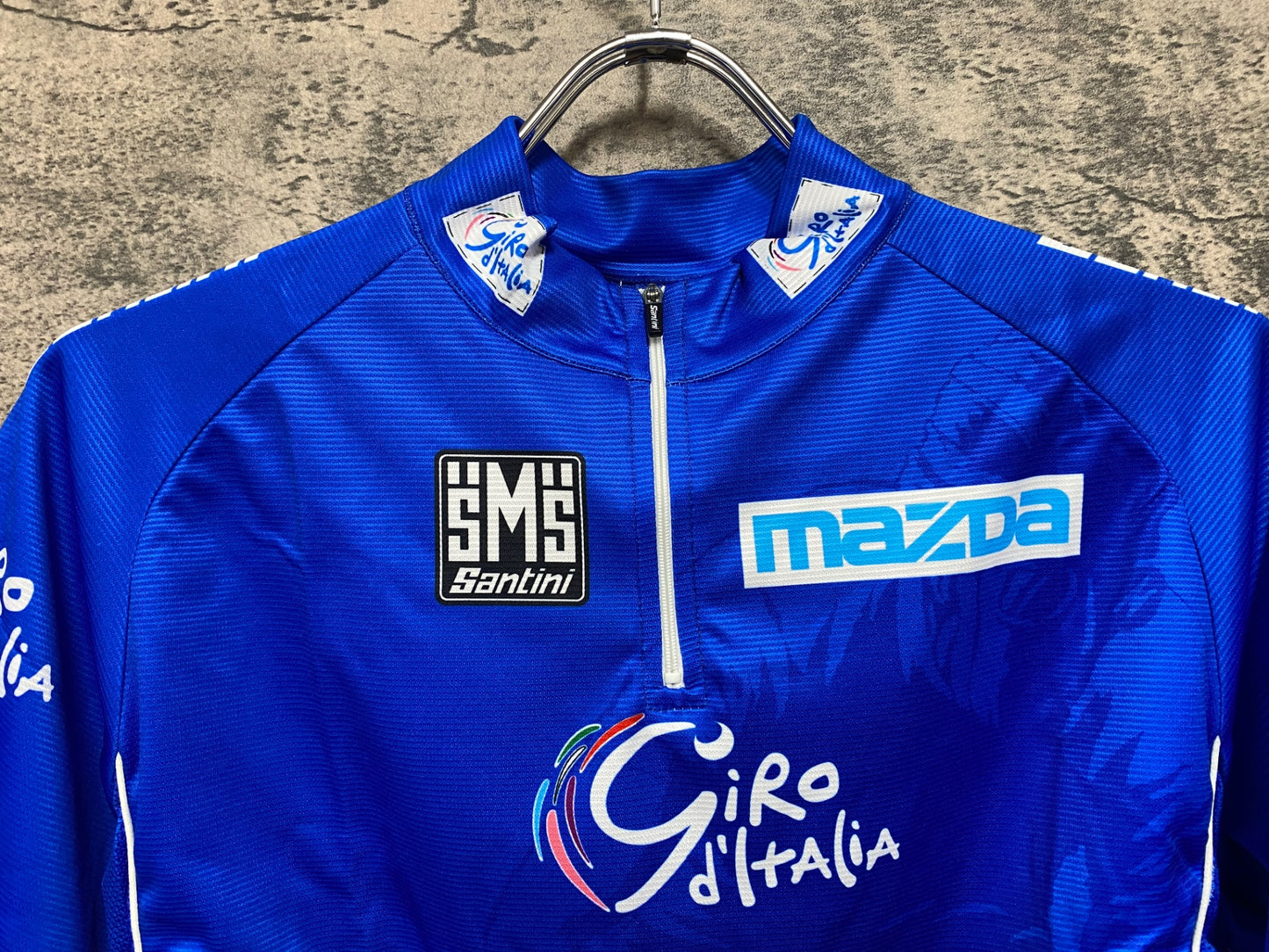 JD293 サンティーニ Santini 半袖 サイクルジャージ 青 XL ハーフジップ Giro d'Italia 未使用