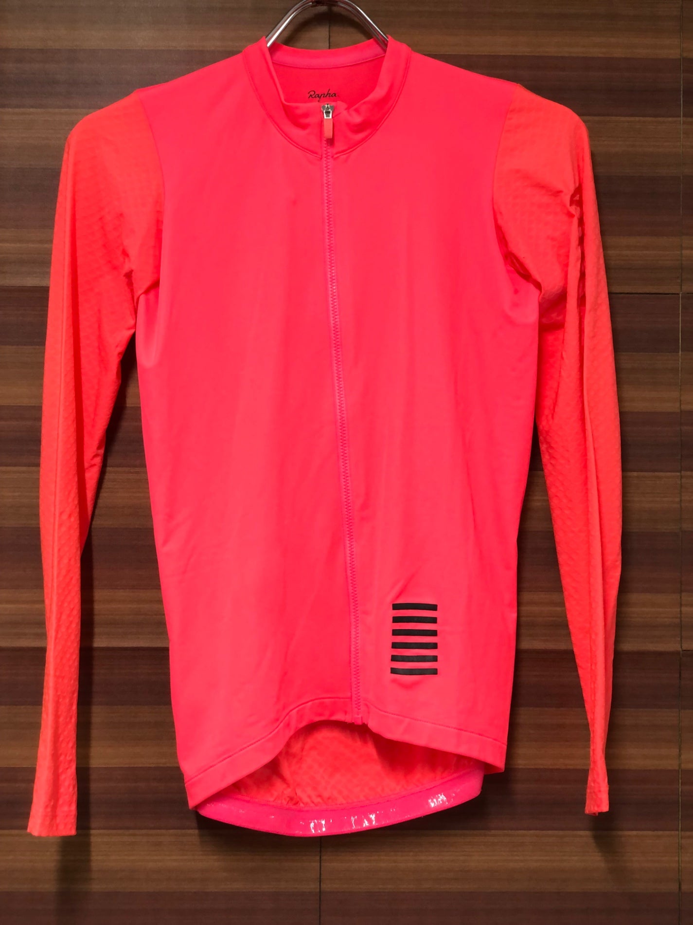 IN524 ラファ Rapha LS AERO JERSEY 長袖 サイクルジャージ ピンク S 裏起毛