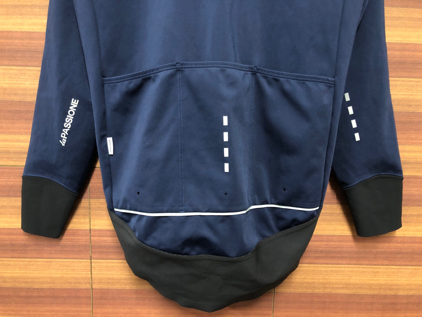 IL913 ラパッション LA PASSIONE PSN Rain Jersey 長袖 サイクルジャケット 紺 XS