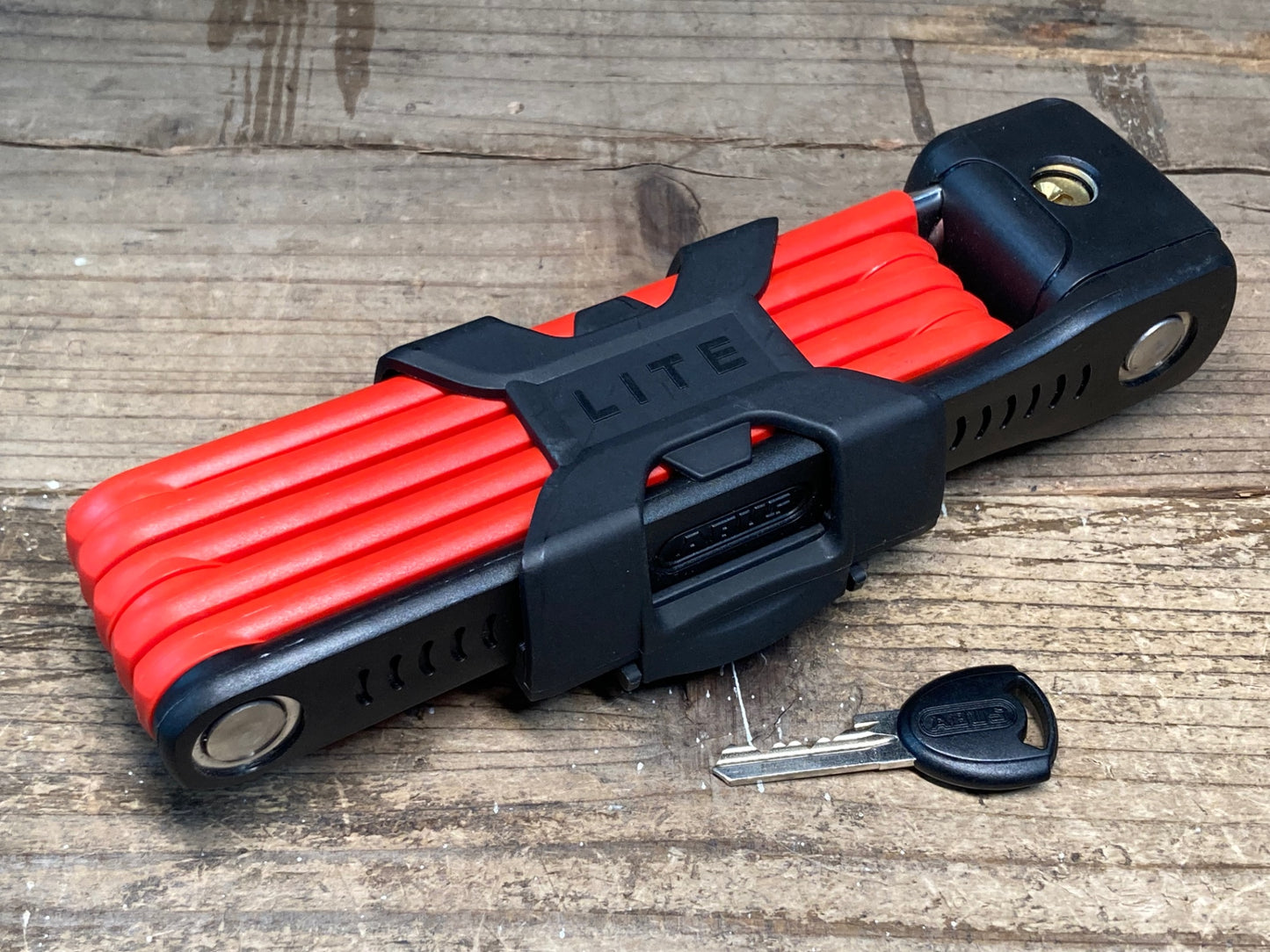 II772 アブス ABUS BORDO LITE 6055 ブレードロック 赤 ※予備キー欠品のためジャンク