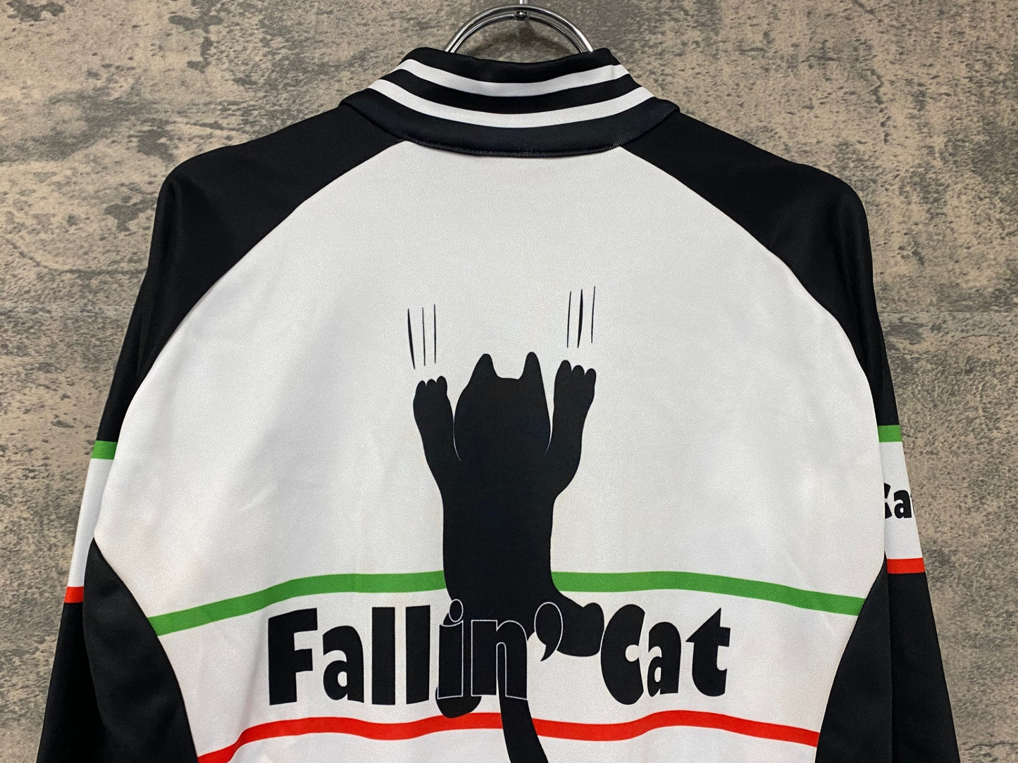 JA163 ジェッセージ SGS 7ITA 長袖 サイクルジャージ 白 黒 XL 裏起毛 Climbin' Cat