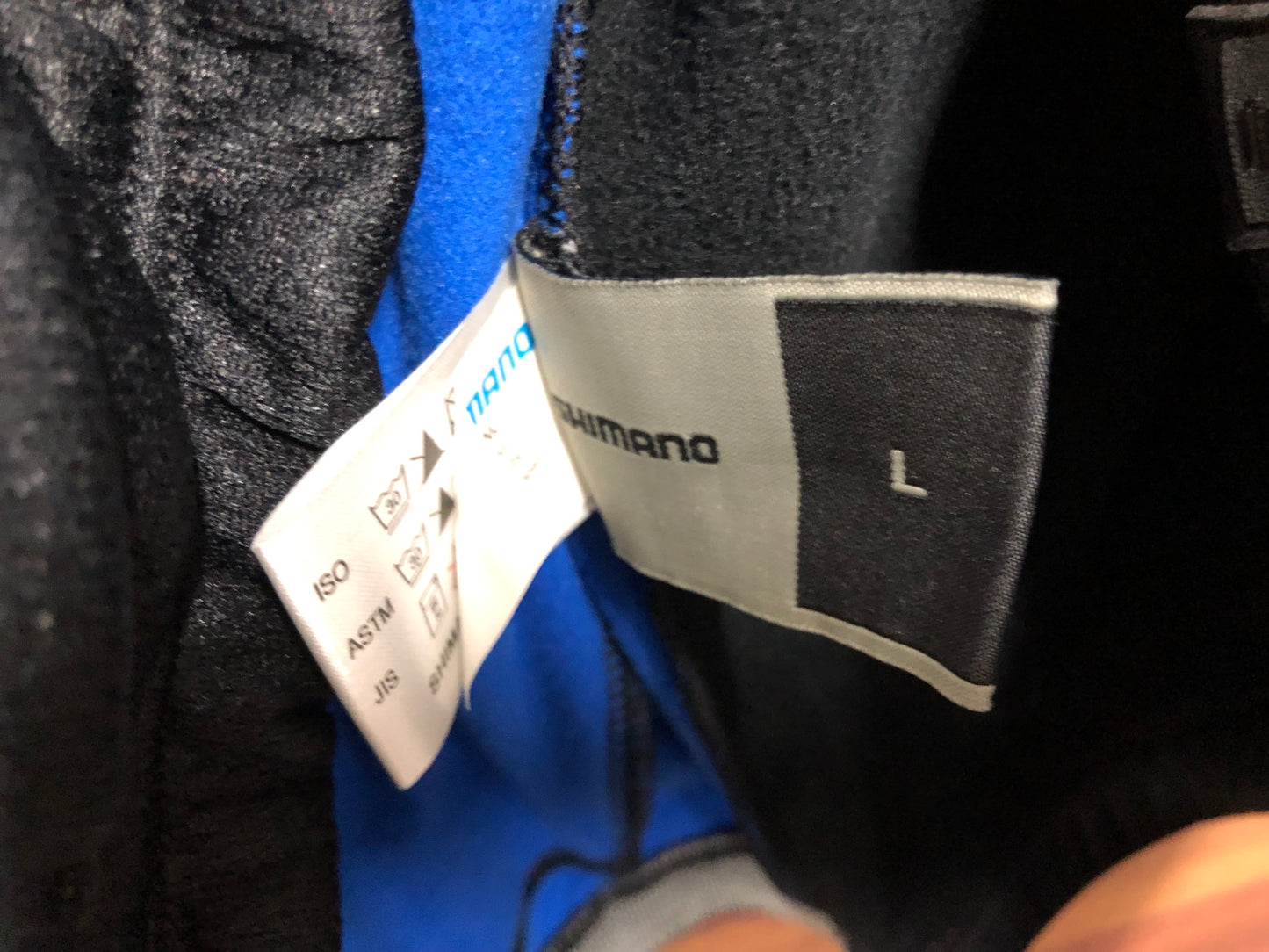 IQ315 シマノ SHIMANO ACCU-3D 長袖サイクルジャージ 黒青 L