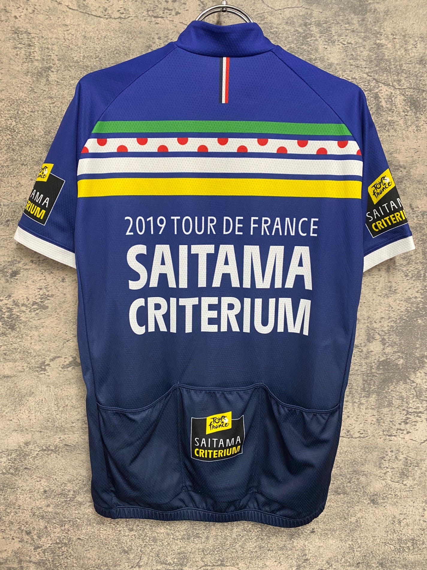 IV588 ルコックスポルティフ le coq sportif 半袖サイクルジャージ 青 L SAITAMA CRITERIUM