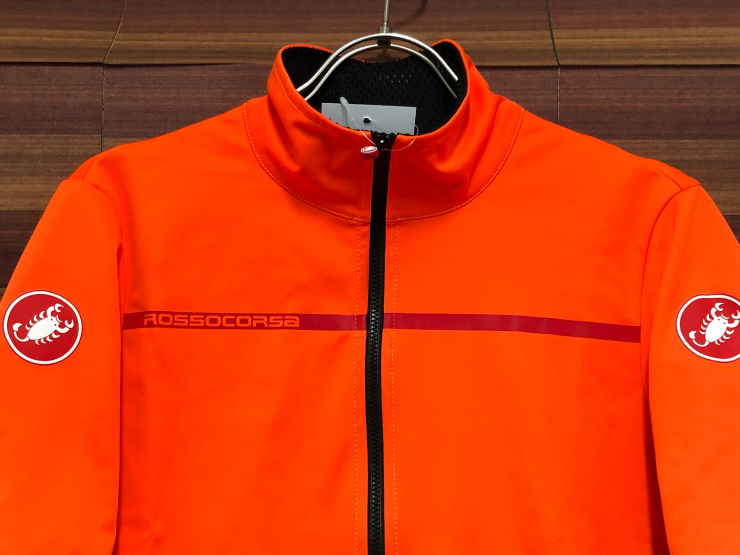 IS294 カステリ CASTELLI ROSSOCORSA perfetto 半袖 サイクルジャージ オレンジ 黒 L GORE WINDSTOPPER