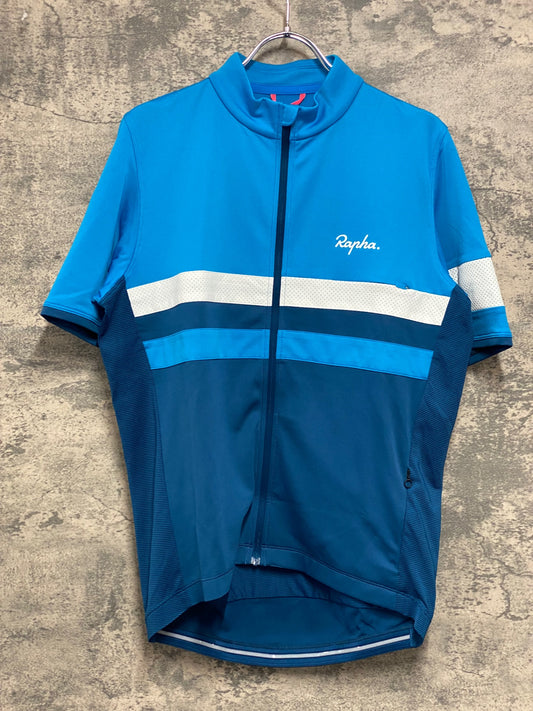 JB035 ラファ Rapha BREVET LIGHTWEIGHT JERSEY 半袖 サイクルジャージ 青 L