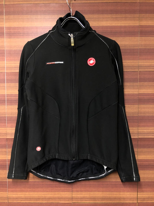 IK319 カステリ CASTELLI ロッソコルサ ROSSO CORSA 長袖 サイクルジャケット 黒 M 裏起毛