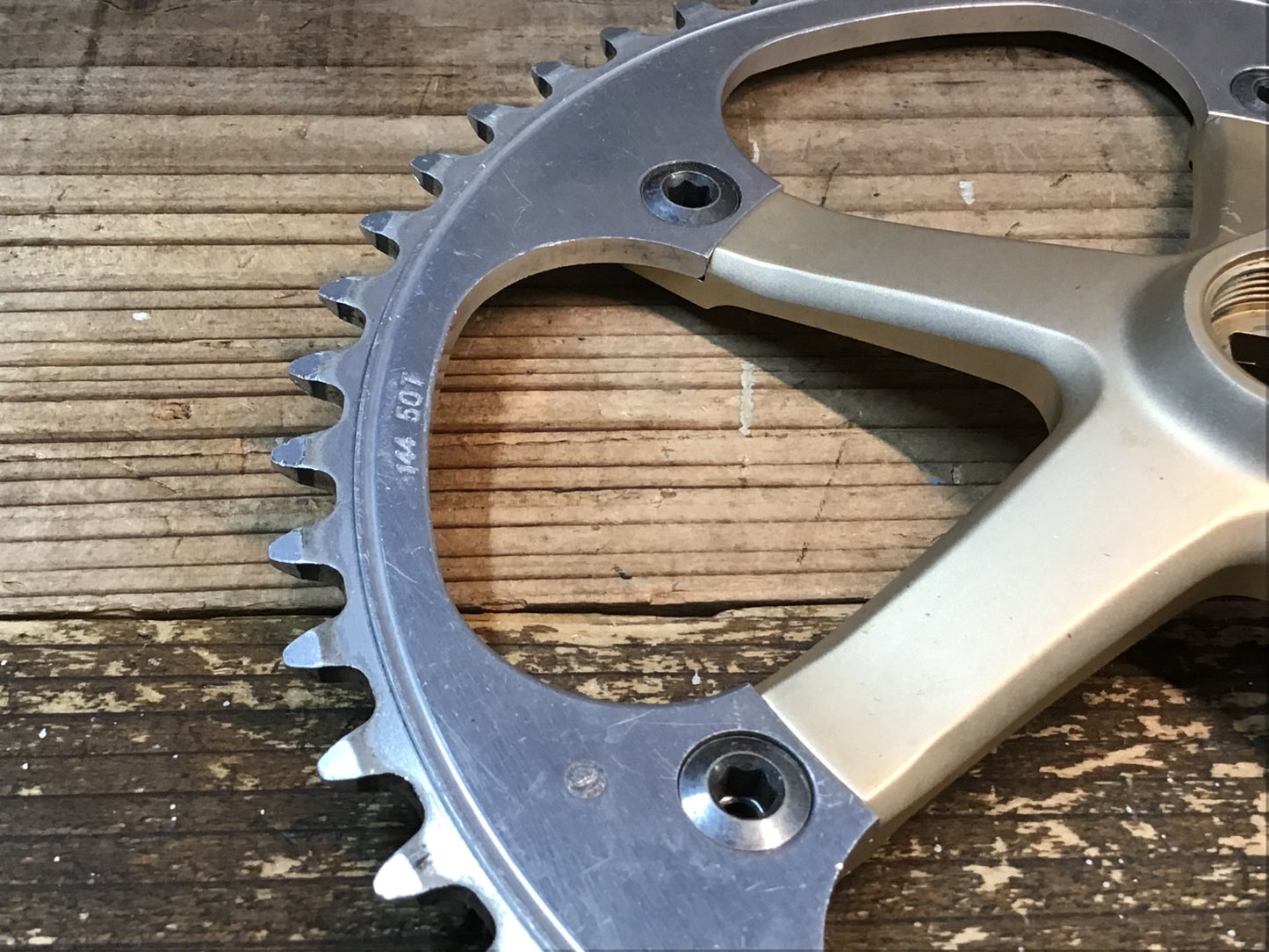 IK794 スギノ SUGINO ゴールド グランドマイティ SG75 GRAND MIGHTY クランクセット NJS 172.5cm PCD144 ピスト 競輪