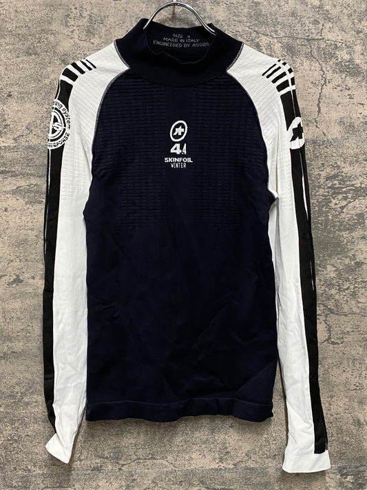 JB297 アソス assos SKINFOIL 4.4 長袖 ベースレイヤー 黒 白 SIZE Ⅱ WINTER