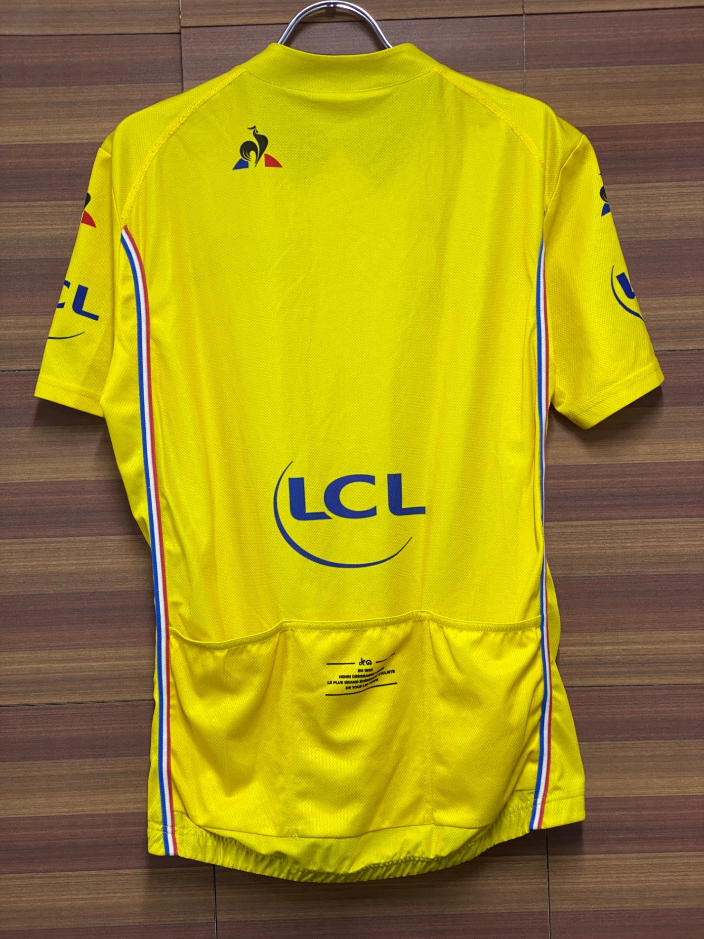 IU095 ルコックスポルティフ le coq sportif 半袖 サイクルジャージ 黄 L ハーフジップ