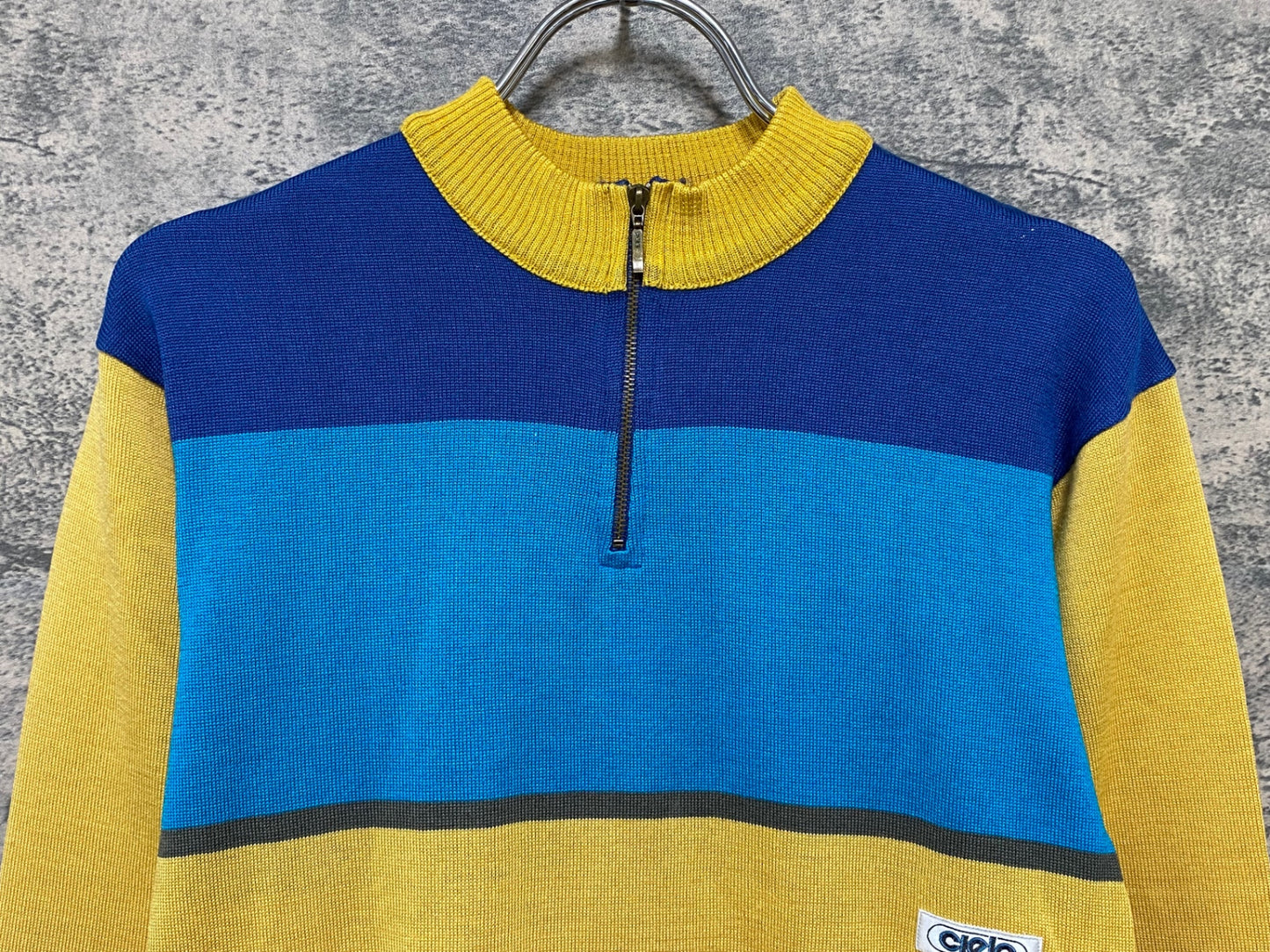 JA368 パールイズミ PearlIzumi 長袖サイクルジャージ L 青黄 ヴィンテージ