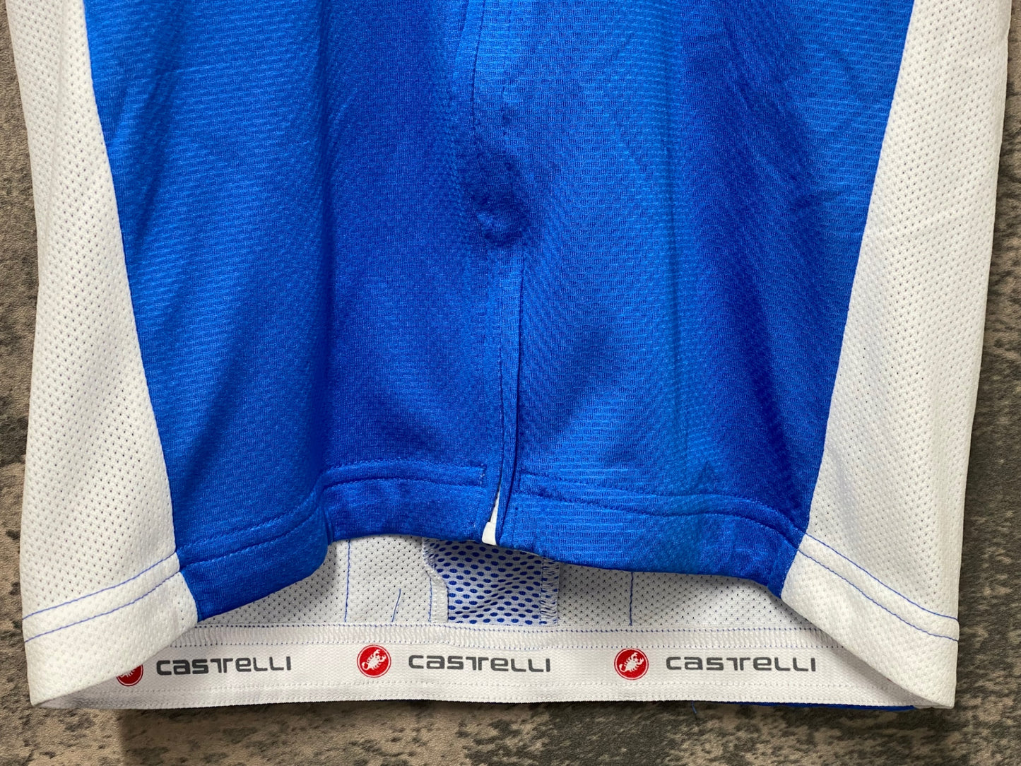 IU374 カステリ castelli 半袖 サイクルジャージ 青白 S