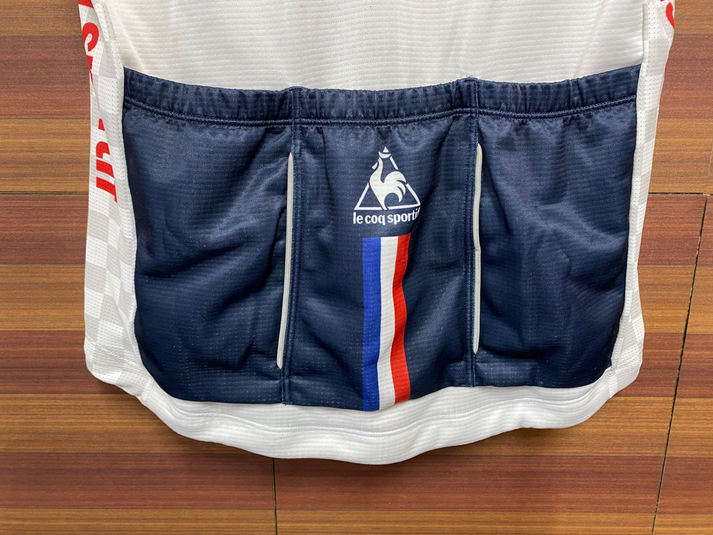 II793 ルコックスポルティフ le coq sportif サイクルジャージ 半袖 青赤白 Oサイズ