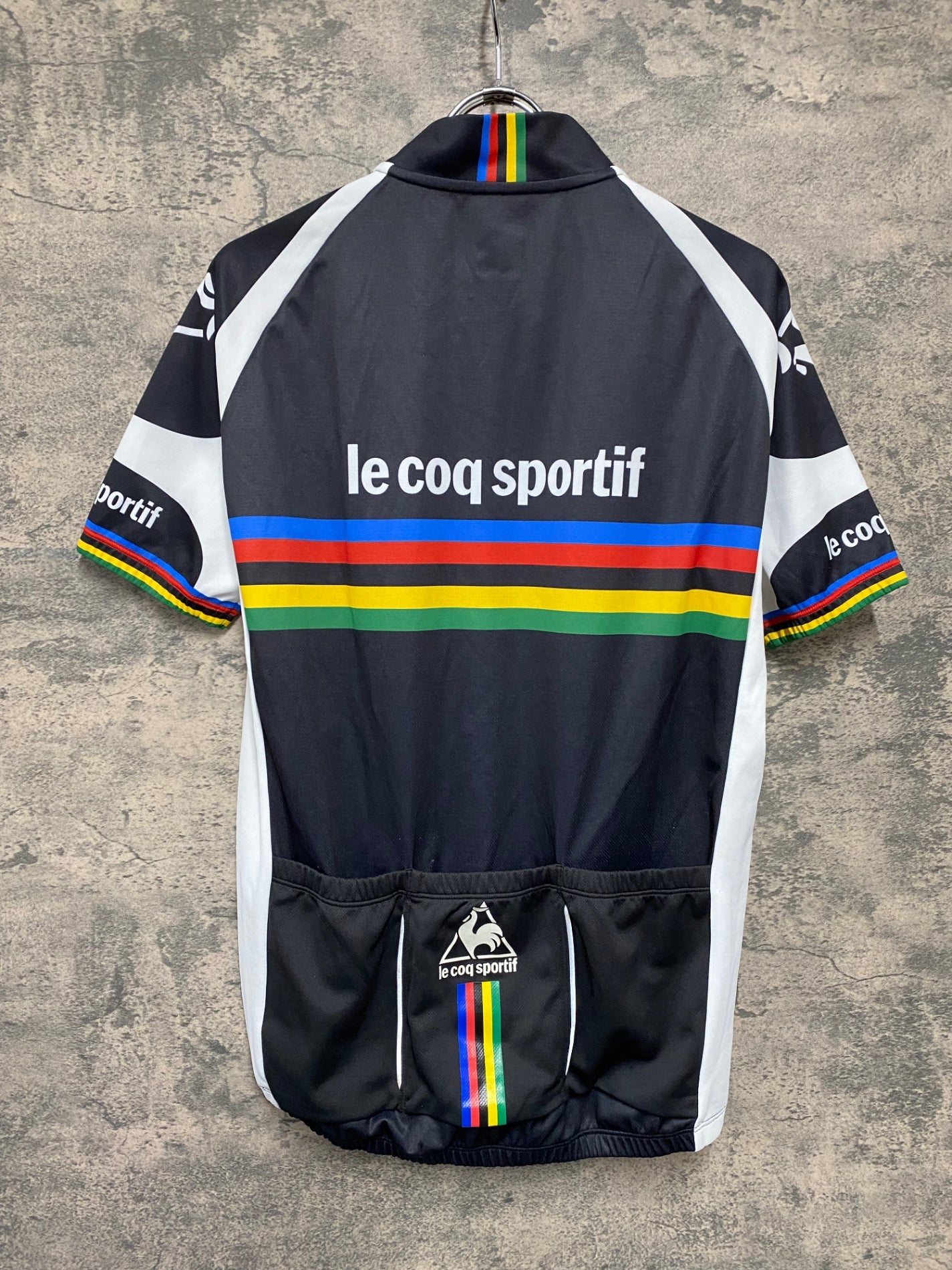 IQ036 ルコックスポルティフ le coq sportif 半袖 サイクルジャージ XL アルカンシェル ハーフジップ