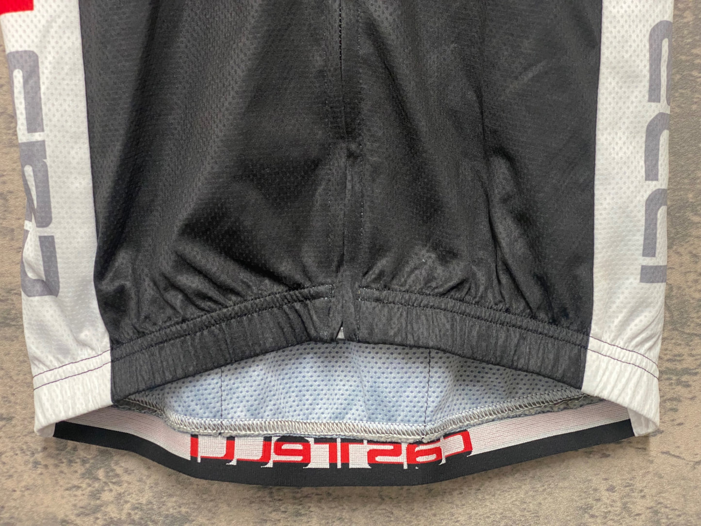 IZ857 カステリ CASTELLI 半袖 サイクルジャージ 黒 白 M ※前面ほつれ有り