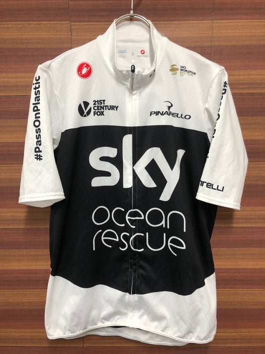 IF146 カステリ CASTELLI 半袖 サイクルジャージ 白 L TEAM SKY