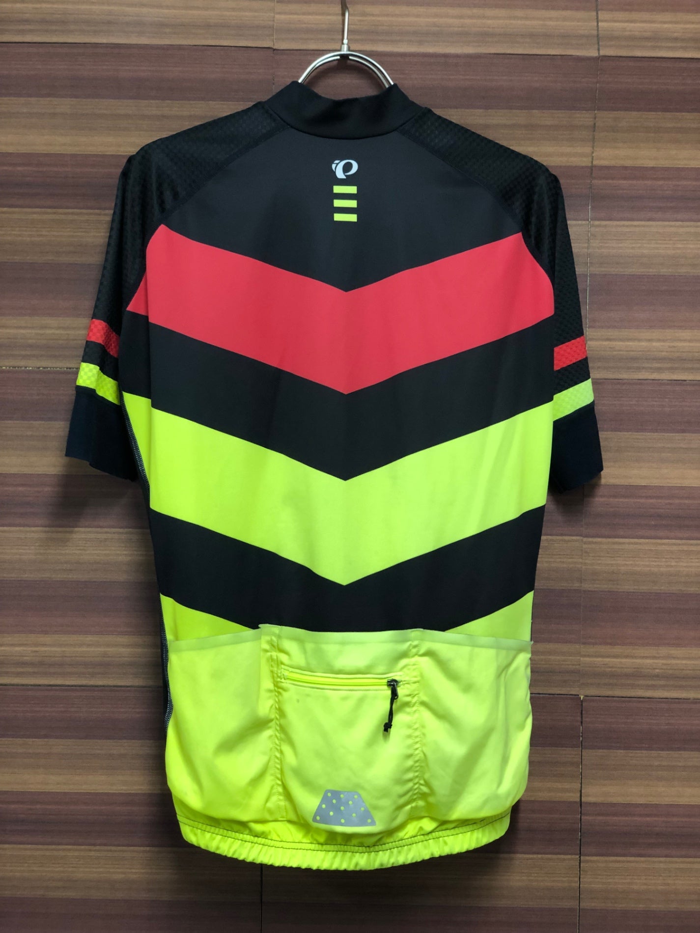 IN098 パールイズミ PEARL iZUMi 半袖 サイクルジャージ XL 黒赤黄 生地傷み