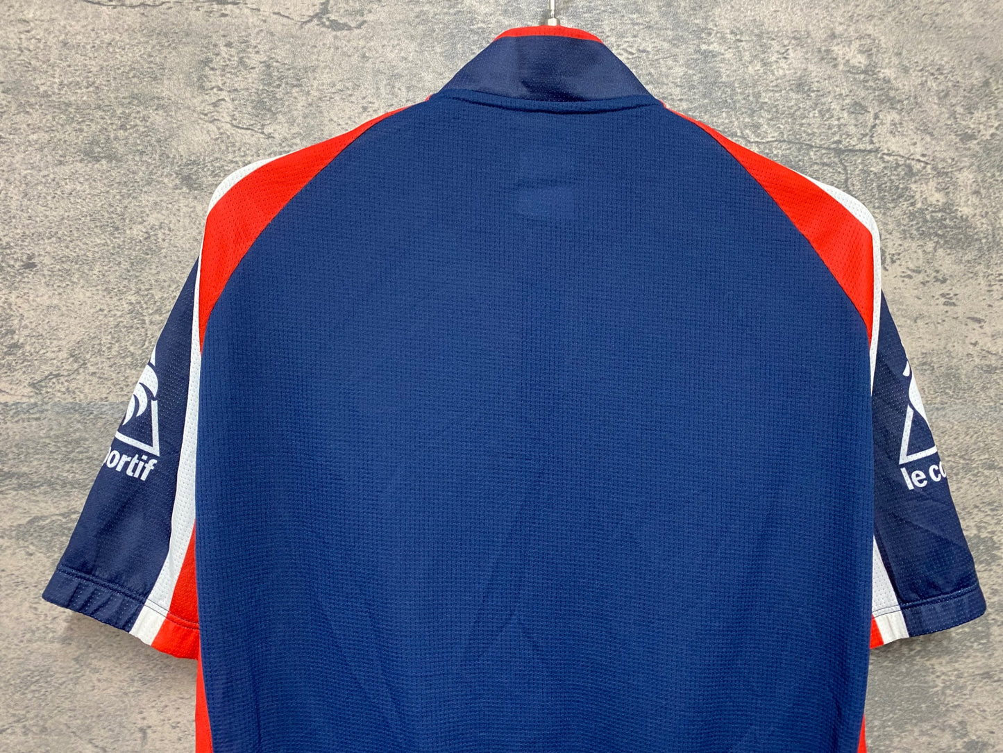 JD388 ルコックスポルティフ le coq sportif 半袖 サイクルジャージ 赤 紺 白 O