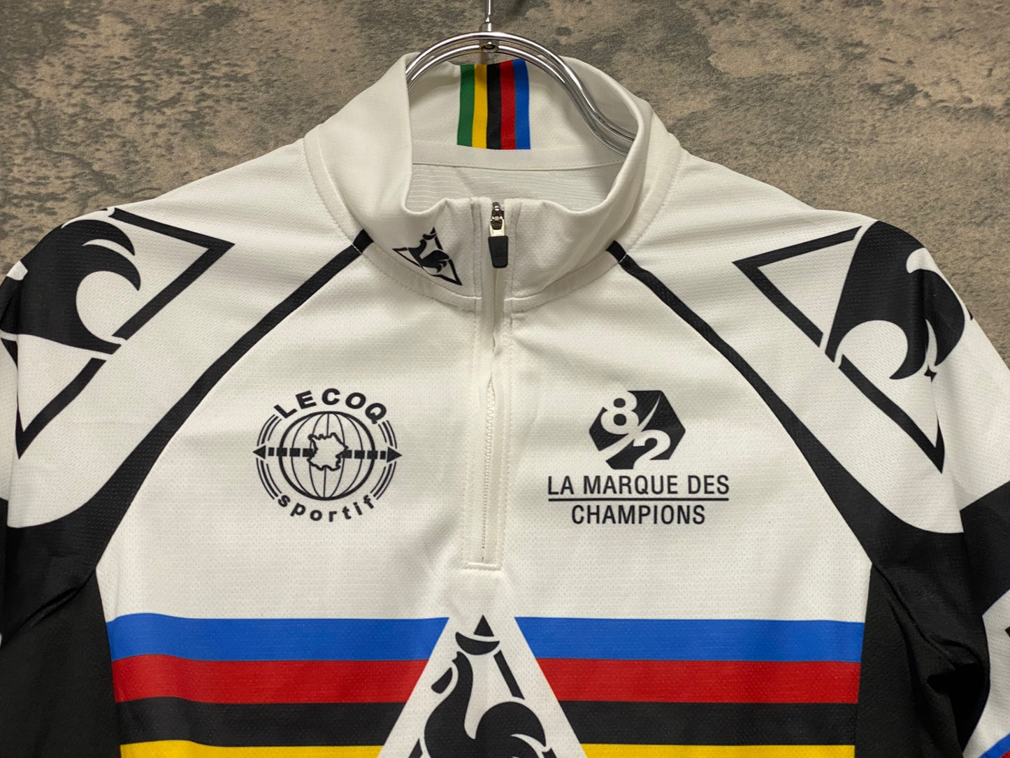 JA357 ルコックスポルティフ le coq sportif 半袖 サイクルジャージ S ハーフジップ アルカンシェル