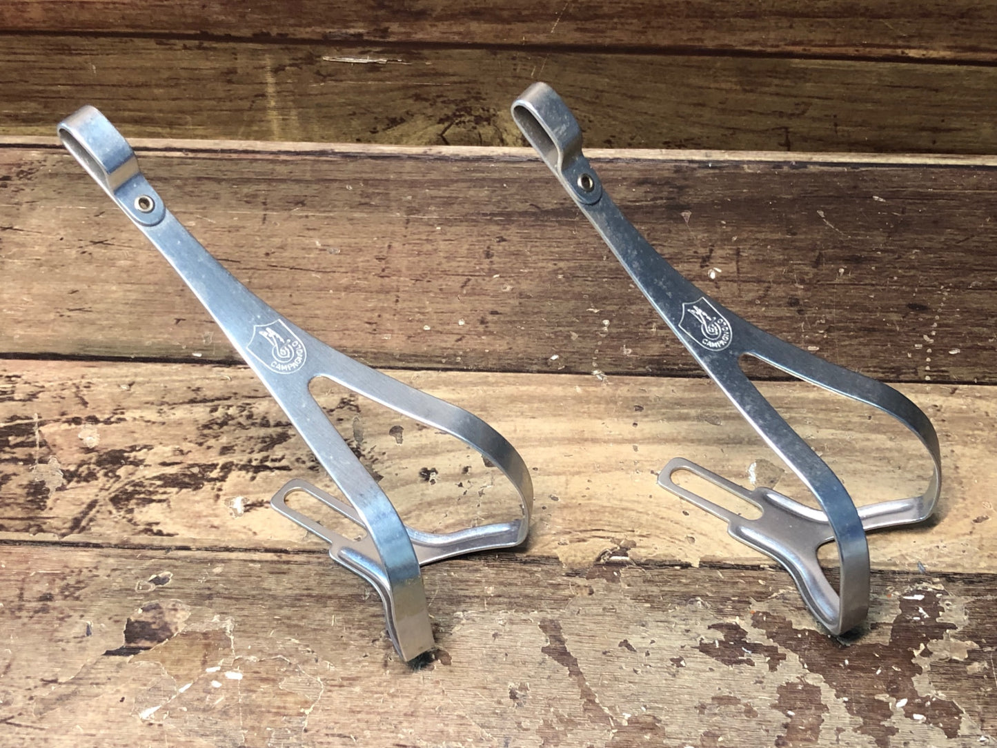 IJ945 カンパニョーロ Campagnolo Cレコード C RECORD トゥクリップ エアロペダルクリップ アルミ