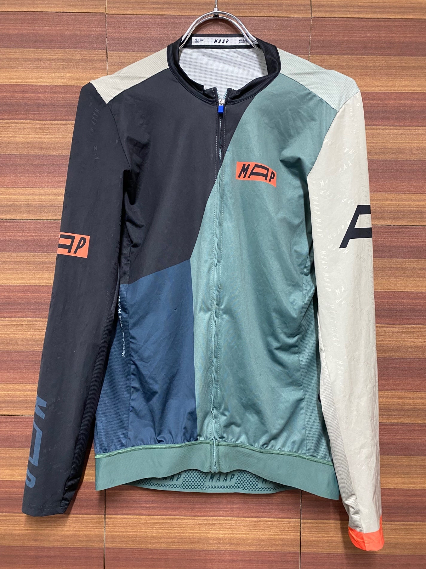 IN595 マープ MAAP PRO FIT JERSEY 長袖 サイクルジャージ 黒 深緑 ベーシュ XL