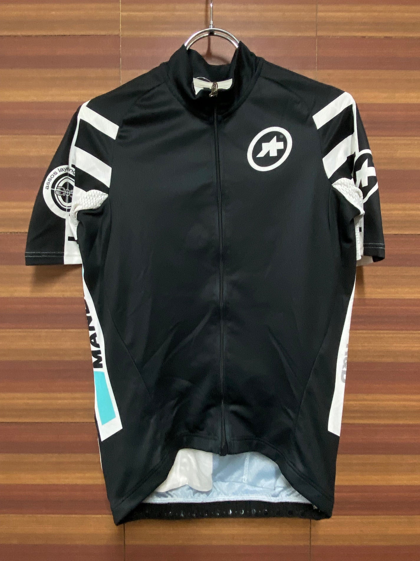 IH156 アソス assos SS.MANGUSSTA S7 半袖 サイクルジャージ 黒 白 M