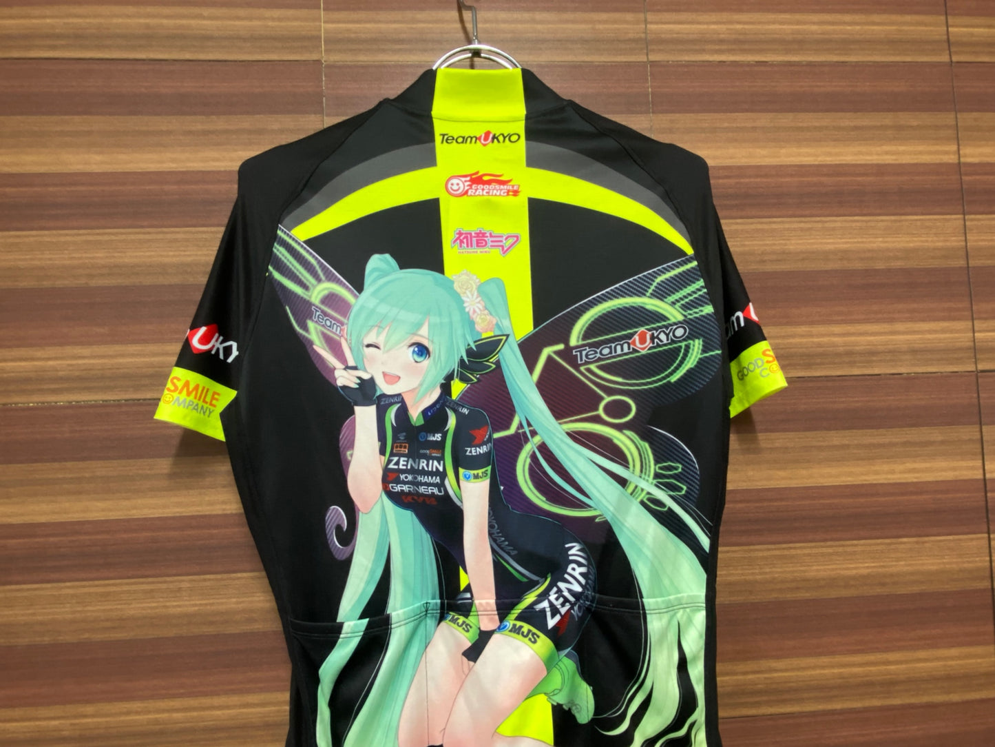 IK091 アトラス atlas 半袖 サイクルジャージ 黒 黄 M Team UKYO x RACING MIKU 2017Ver. 痛ジャージ