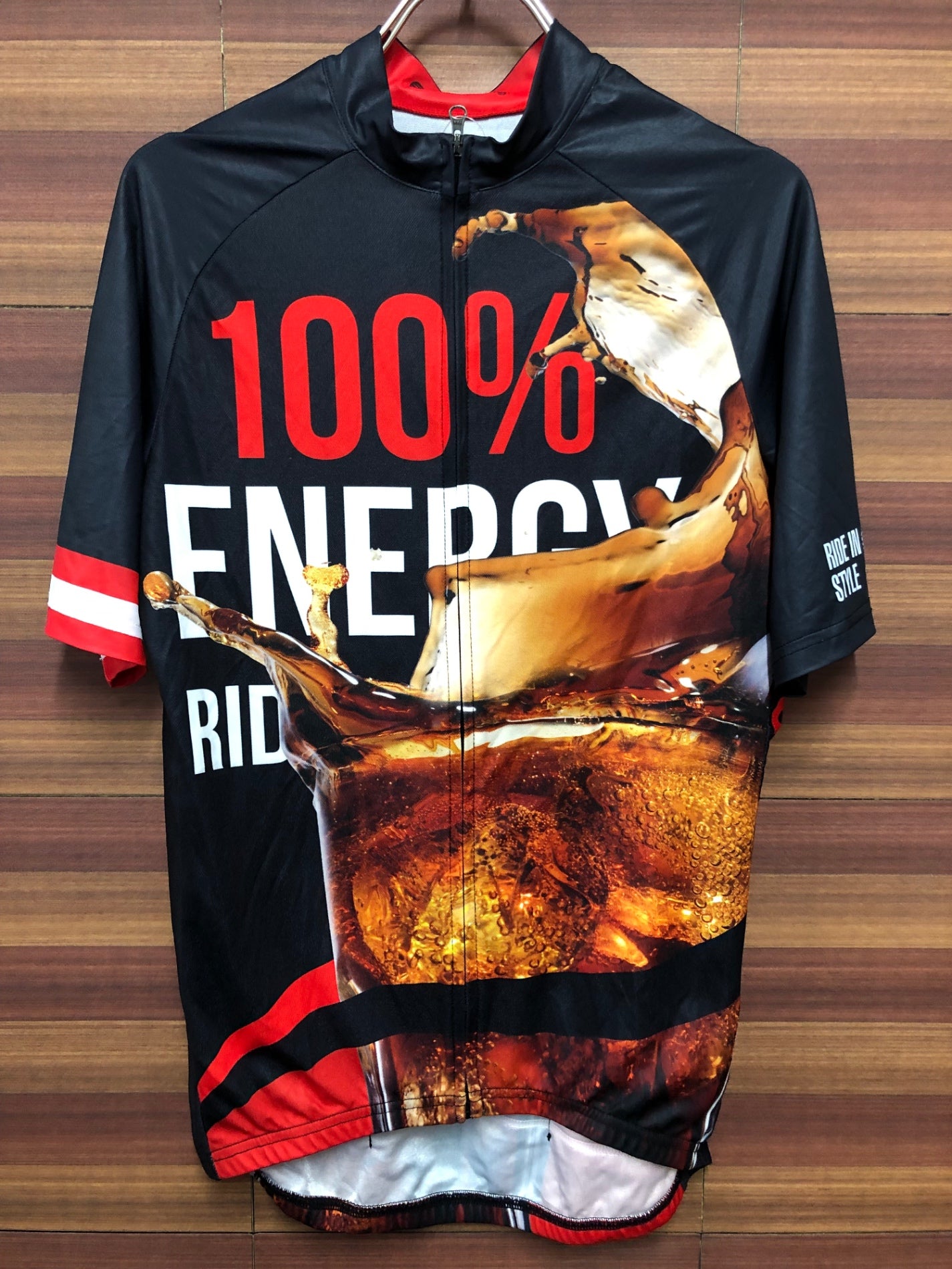 IS970 Fma 半袖 サイクルジャージ 黒 赤 L