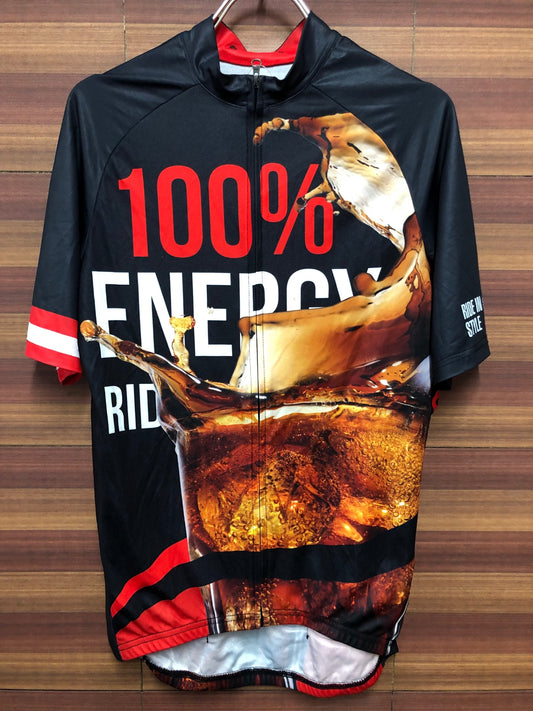 IS970 Fma 半袖 サイクルジャージ 黒 赤 L