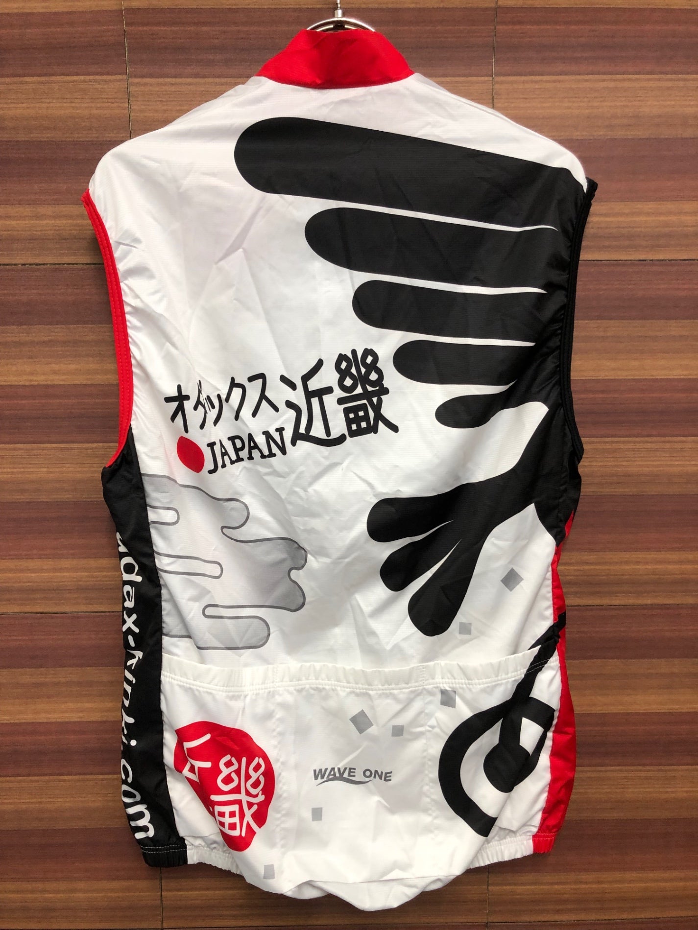 IT021 ウェイブワン WAVE ONE サイクルベスト ジレ 白 黒 L Audax Japan 近畿 痛ジャージ