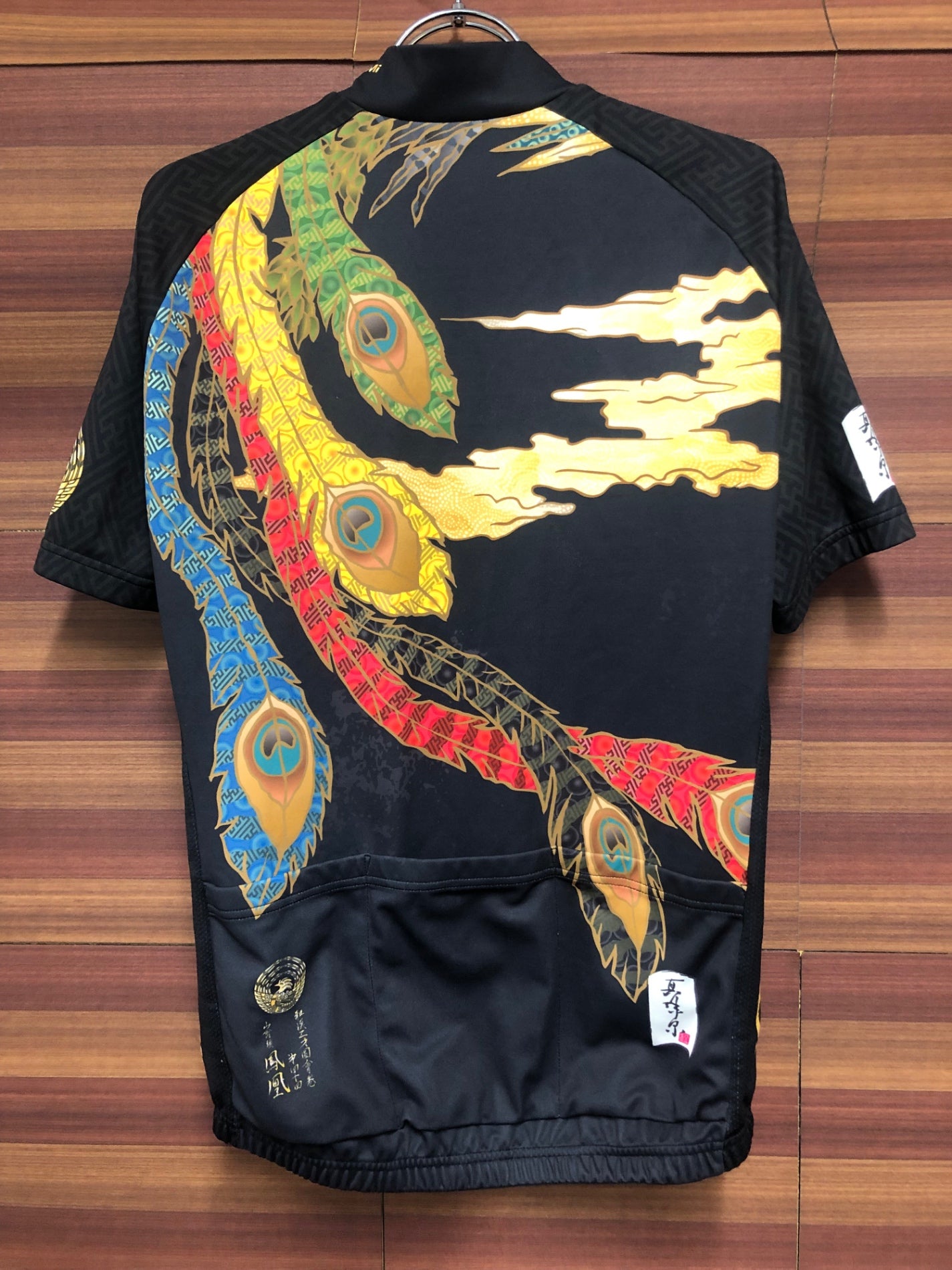 IJ872 パールイズミ 半袖サイクルジャージ L 和 総柄 ※スレあり