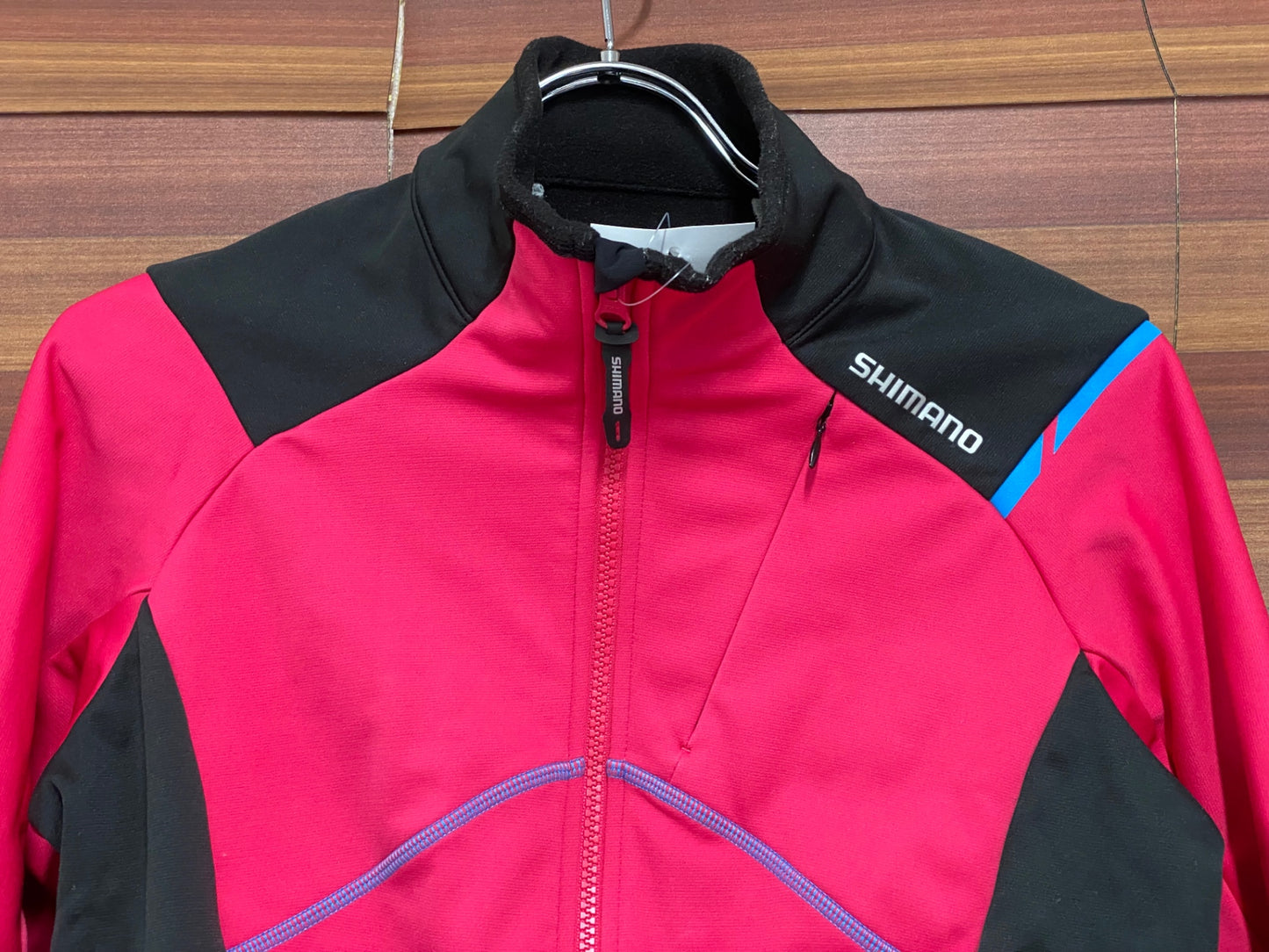 IT083 シマノ SHIMANO 長袖 サイクルジャケット 赤紫 M 裏起毛