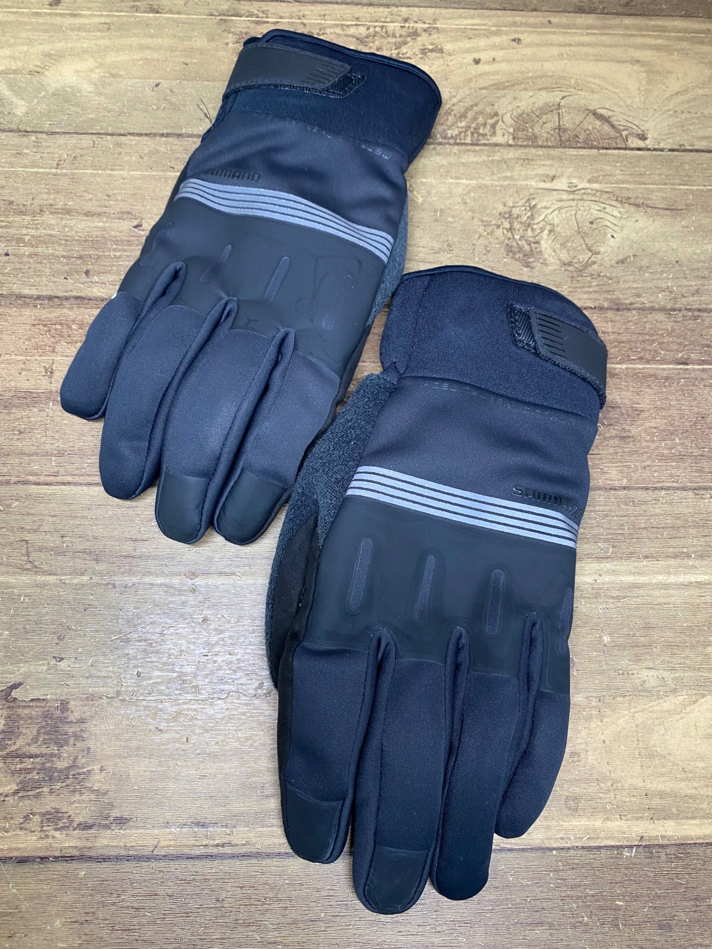 JB354 シマノ SHIMANO 長指 グローブ 黒 M GORE WINDATOPPER METALLIC THERMAL TECH 厚手