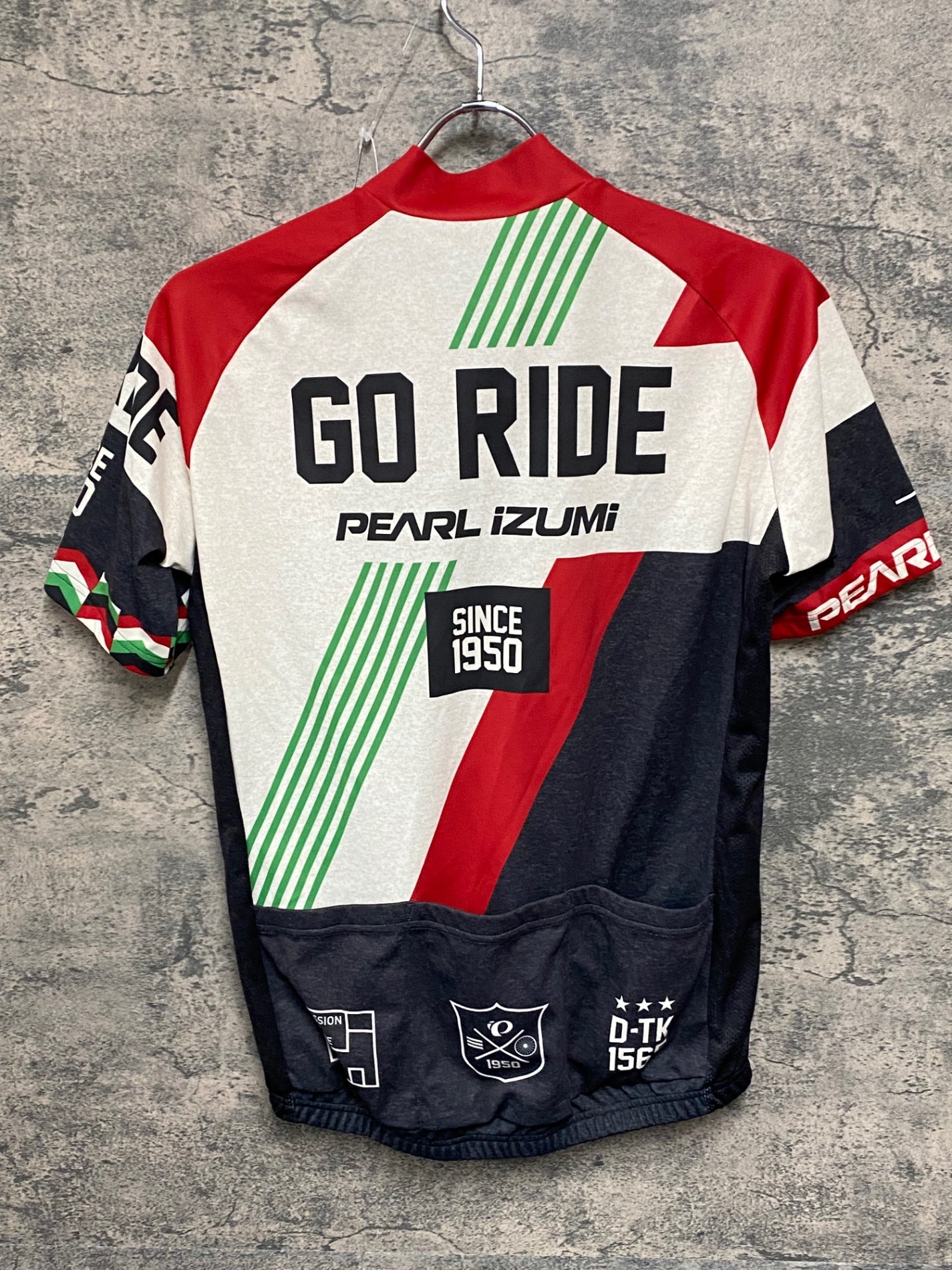 JA639 パールイズミ PEARL iZUMi 半袖 サイクルジャージ 赤 グレー L GO RIDE
