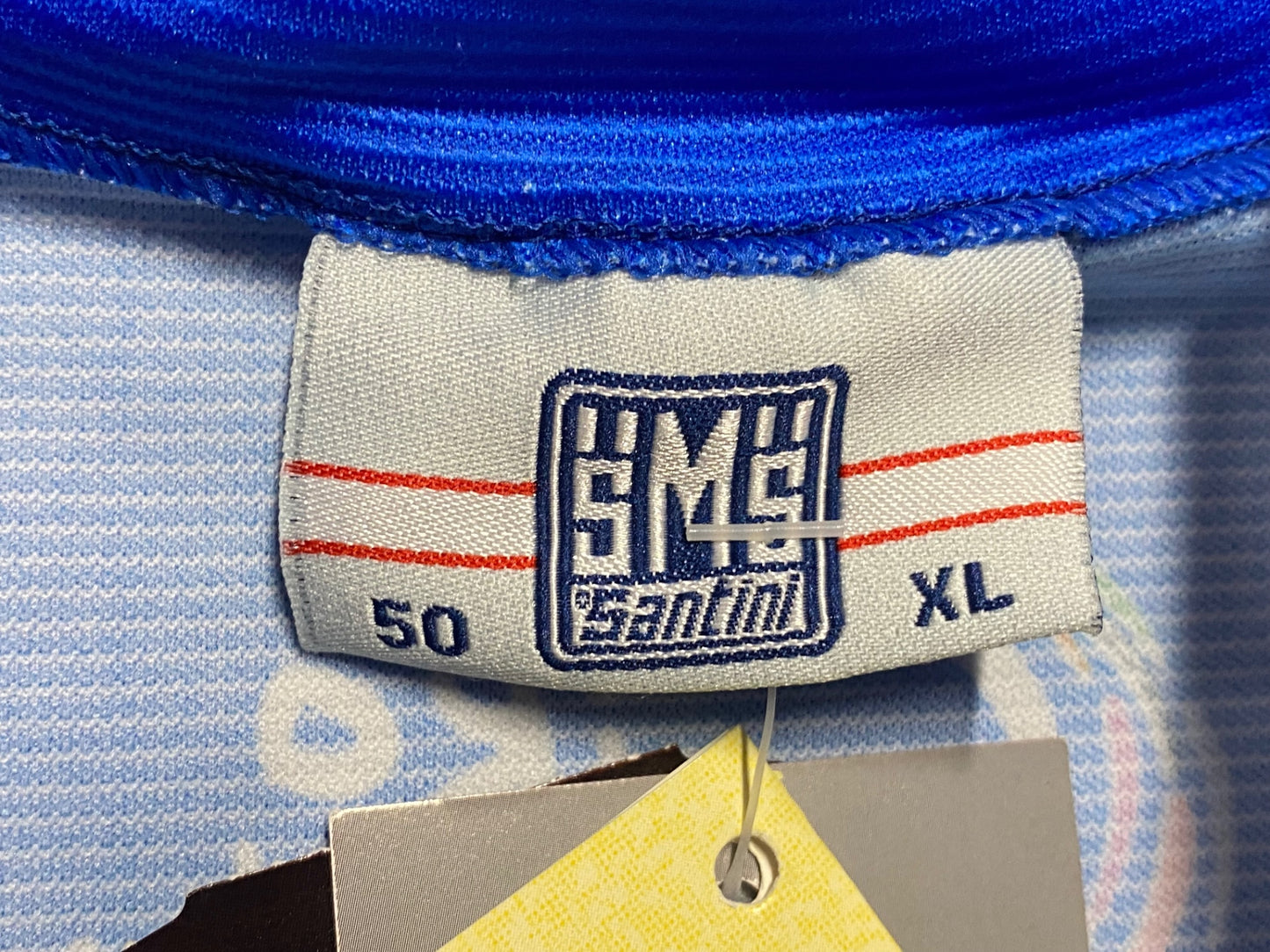 JD293 サンティーニ Santini 半袖 サイクルジャージ 青 XL ハーフジップ Giro d'Italia 未使用