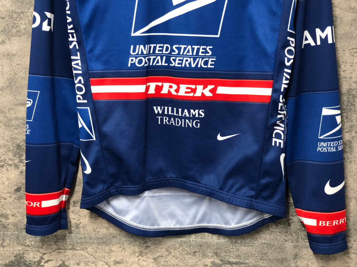 JC345 ナイキ NIKE トレック TREK UNITED STATES POSTAL SERVICE 長袖 サイクルジャージ 紺赤 S
