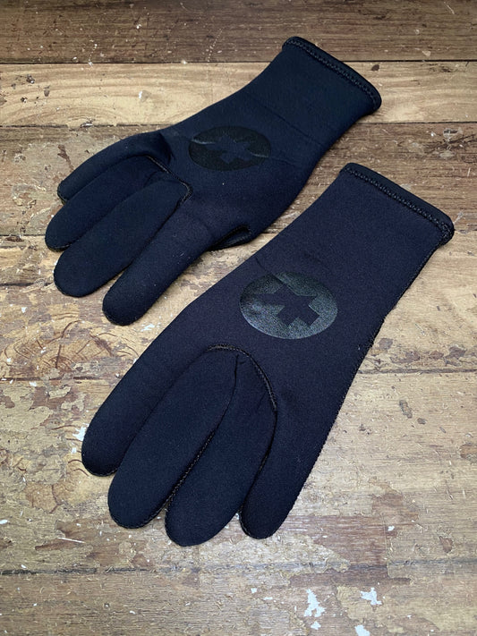 IL148 アソス Assos RAIN GLOVES 長指 レイングローブ 黒 S