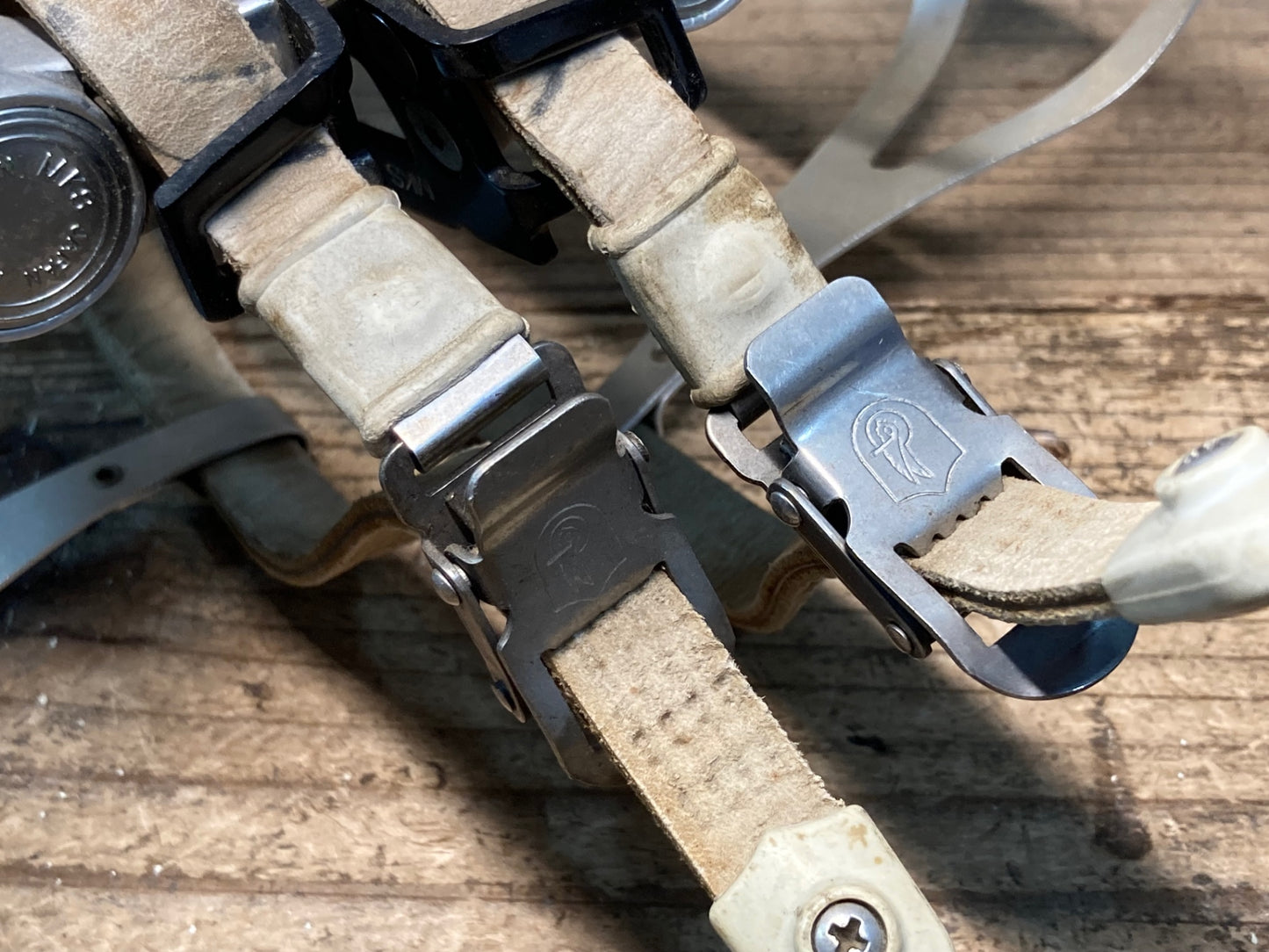 IN674 三ヶ島 MKS CUSTOM NUEVO NJS ペダル アルミトークリップ ストラップ セット