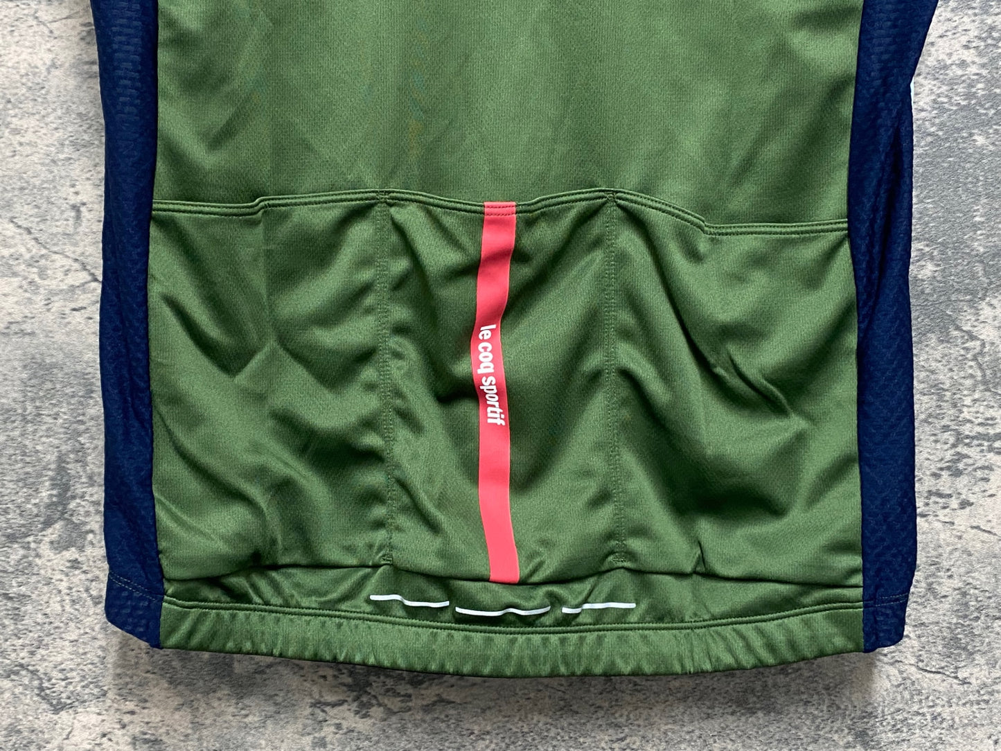 IY814 ルコックスポルティフ le coq sportif 半袖サイクルジャージ L 緑紺