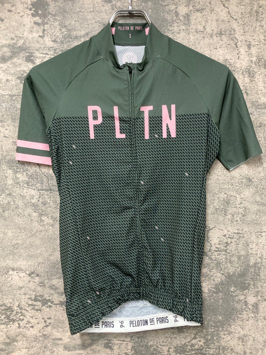 IY195 プロトンドパリ Peloton de Paris 半袖 サイクルジャージ 深緑 S