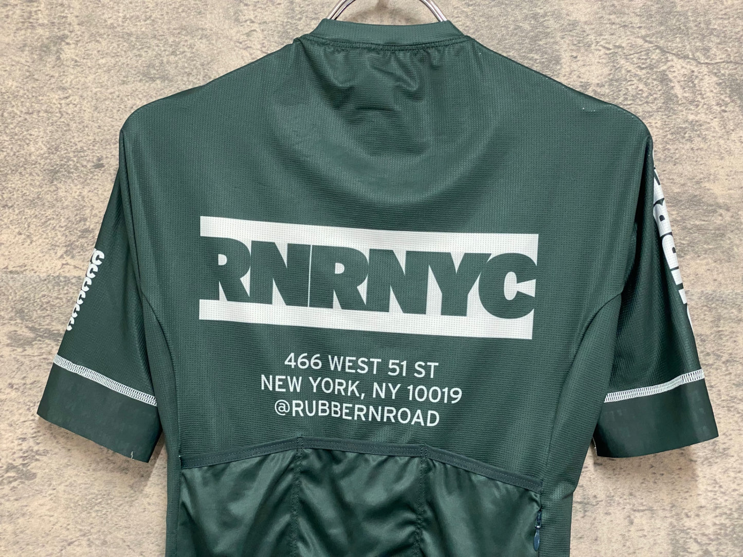 IZ238 ラバーアンドロード RUBBER N' ROAD RNRNYC 半袖 サイクルジャージ 深緑 XS