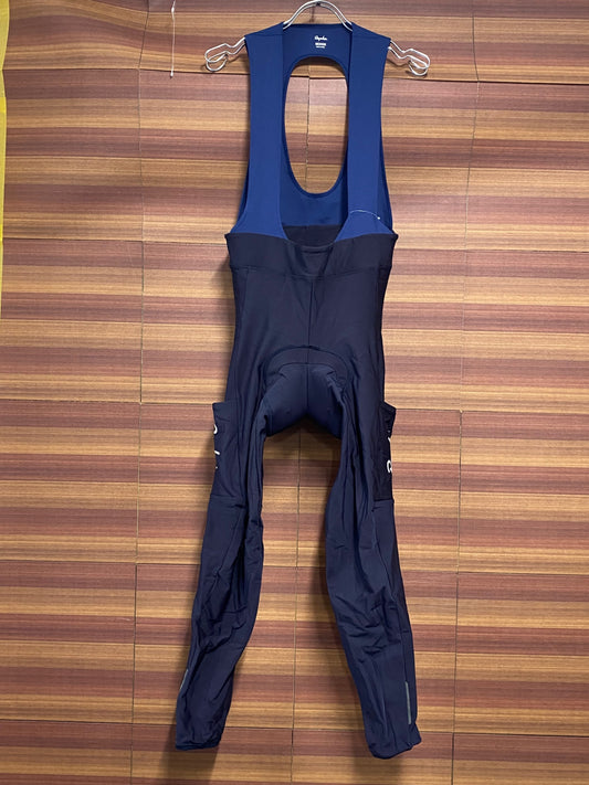 IU217 ラファ Rapha CORE CARGO WINTER TIGHTS WITH PAD ビブタイツ 紺 M 裏起毛