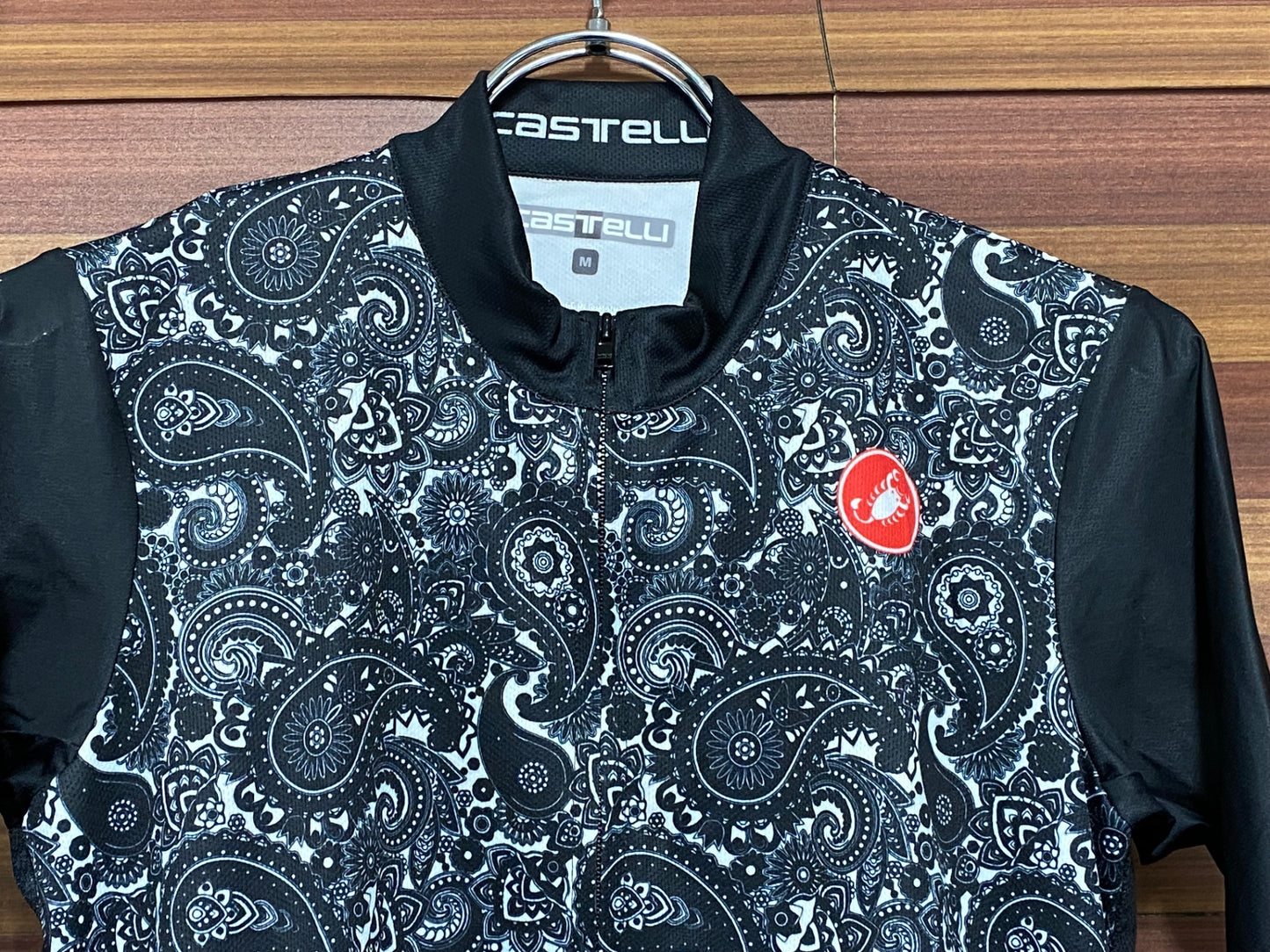 IT367 カステリ CASTELLI 半袖 サイクルジャージ 白黒 M