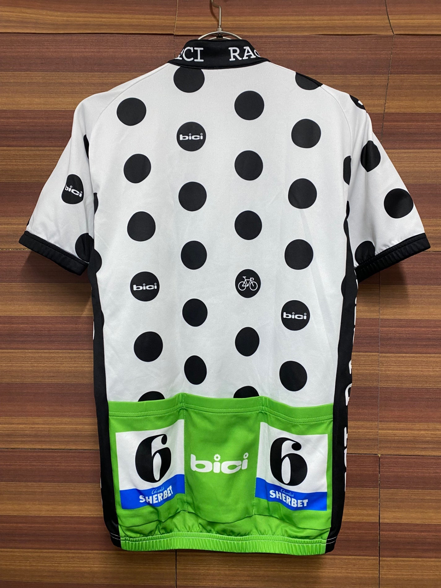 IQ353 ビチ ビスレイ BICI BISLEY 半袖サイクルジャージ 白黒 M