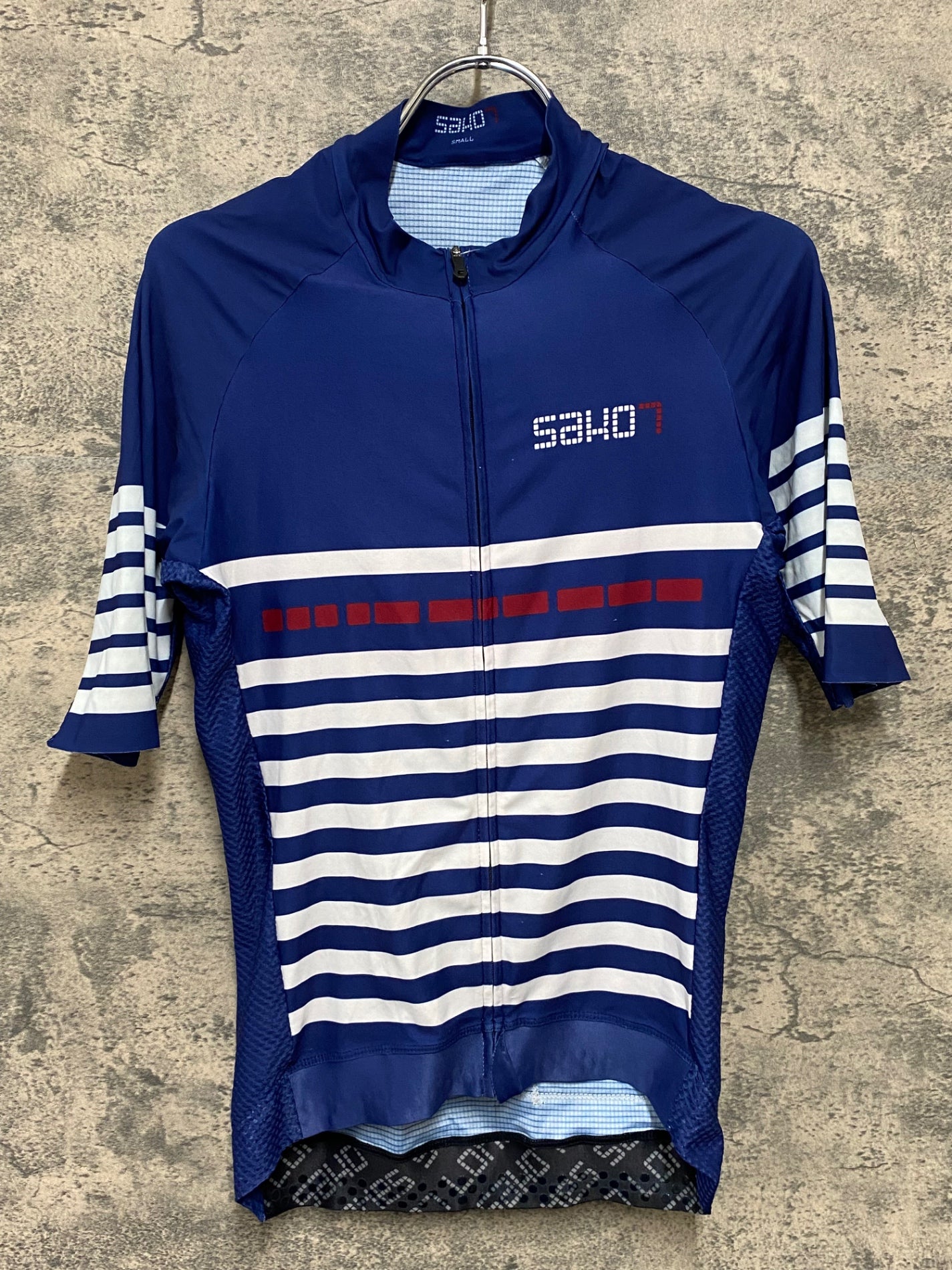 JA541 サコセブン SAKO7 半袖 サイクルジャージ 青 白 S