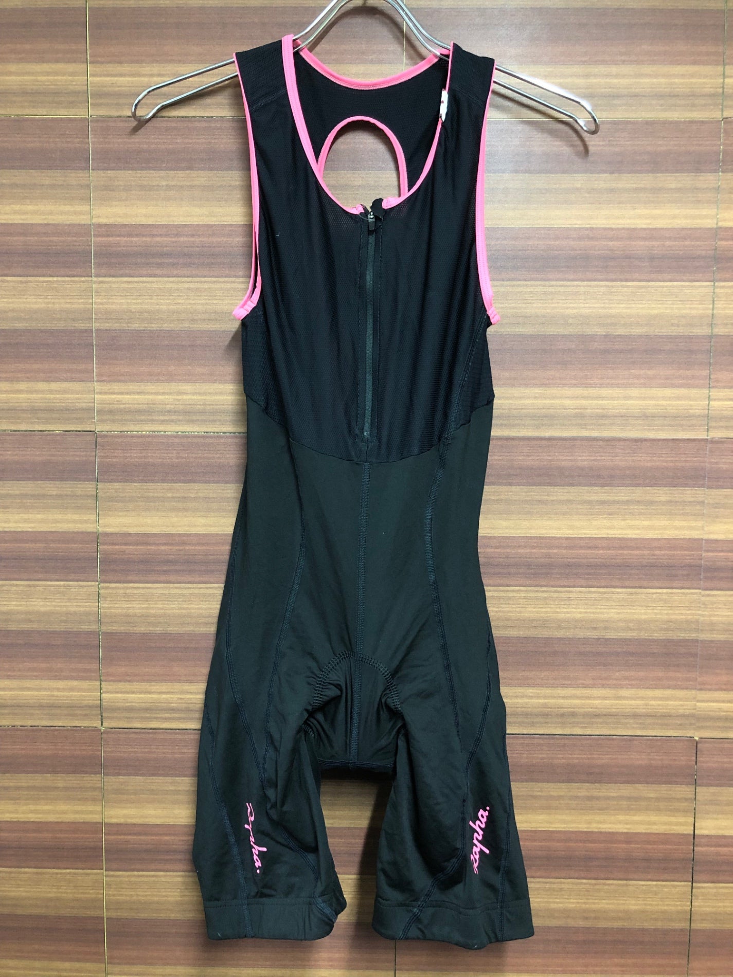 HS272 ラファ Rapha WOMEN'S BIB SHORTS 黒 ピンク S ※パッドの擦れ