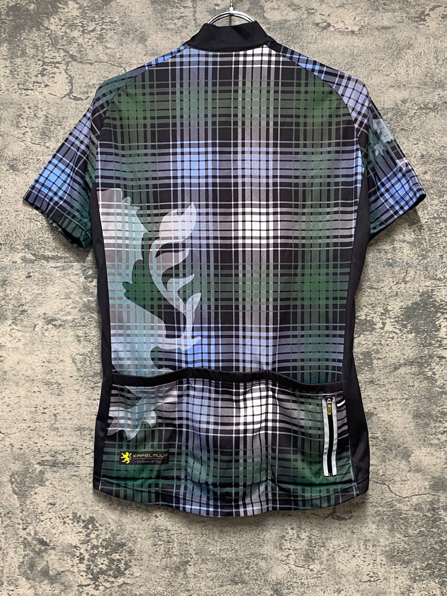IZ546 カペルミュール kapelmuur 半袖サイクルジャージ 黒緑 M 擦れ