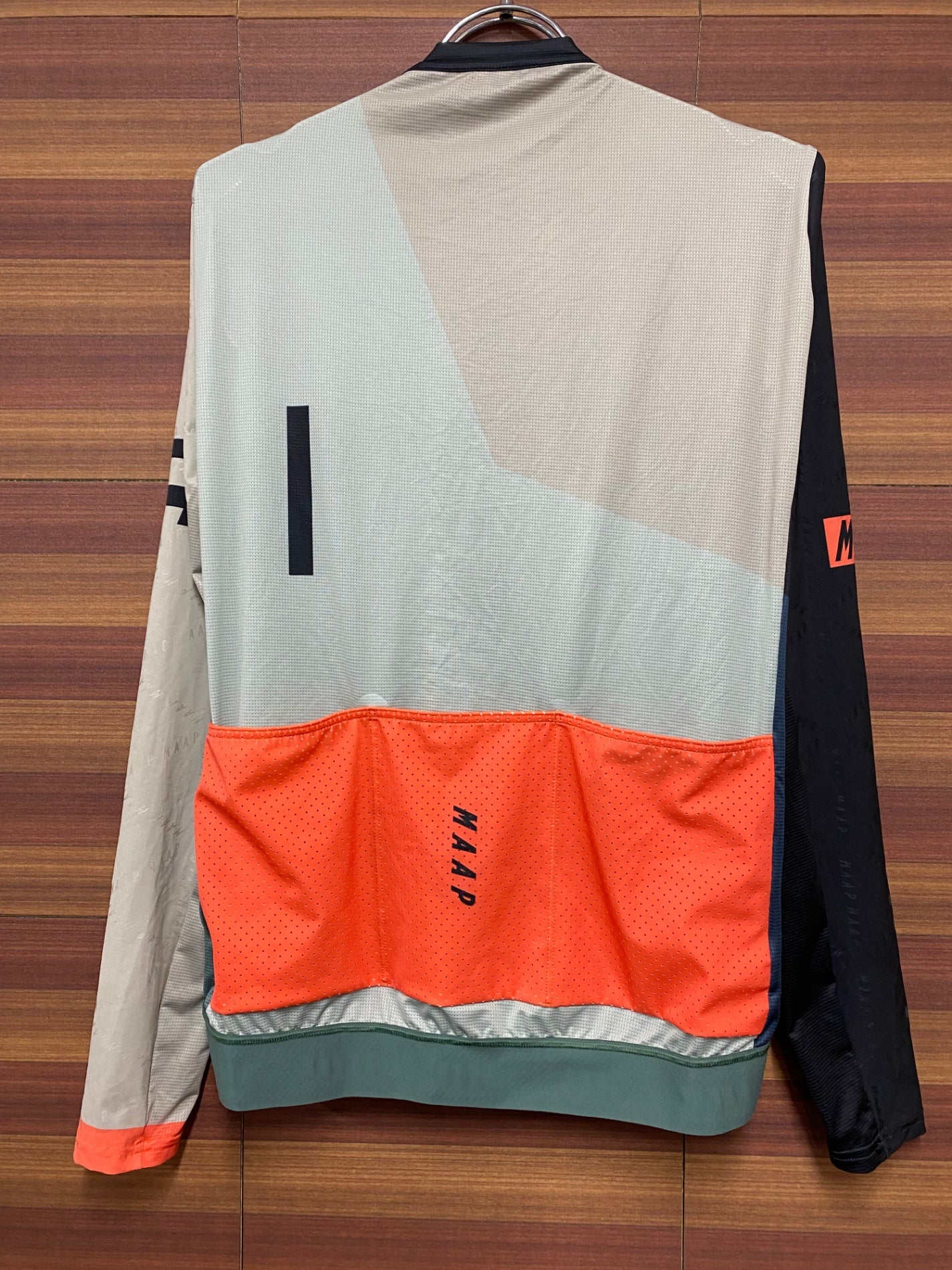 IN595 マープ MAAP PRO FIT JERSEY 長袖 サイクルジャージ 黒 深緑 ベーシュ XL