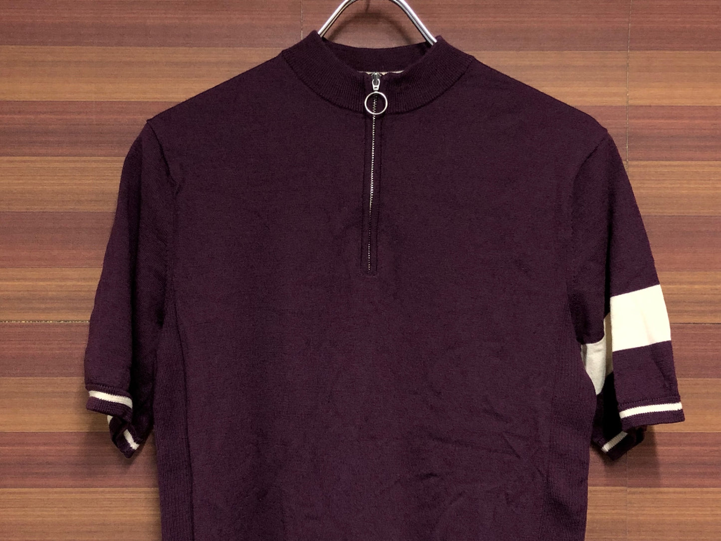 IO143 ラファ Rapha SHORT SLEEVE MERINO JERSEY 半袖サイクルジャージ M バーガンディー