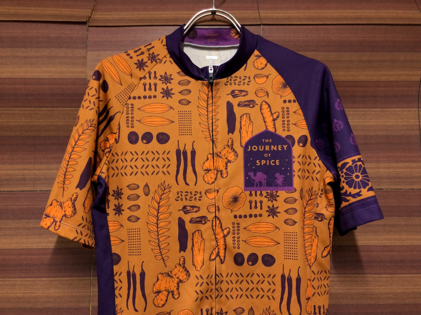 IS977 サンボルト SUNVOLT 半袖 サイクルジャージ オレンジ 紫 L