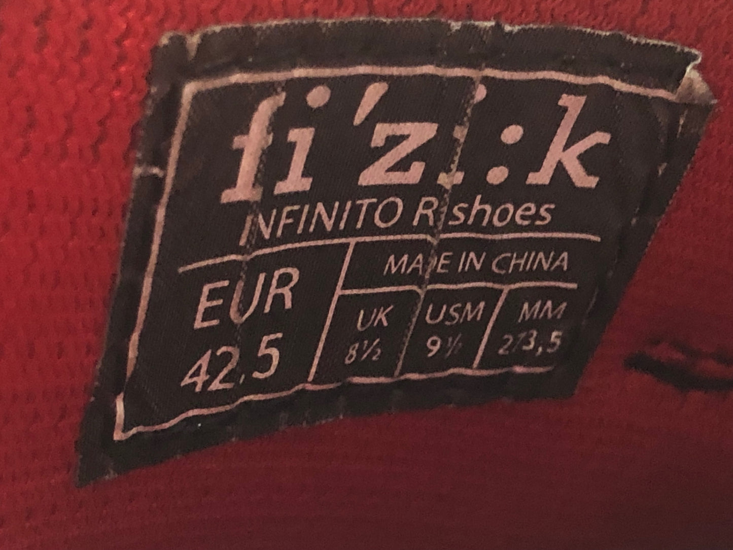 II501 フィジーク fizik インフィニート INFINITO R1 ニット ビンディングシューズ 黒 EU42.5 ソール傷